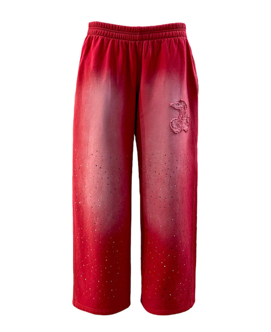 BLING ACID RED SWEATPANTS