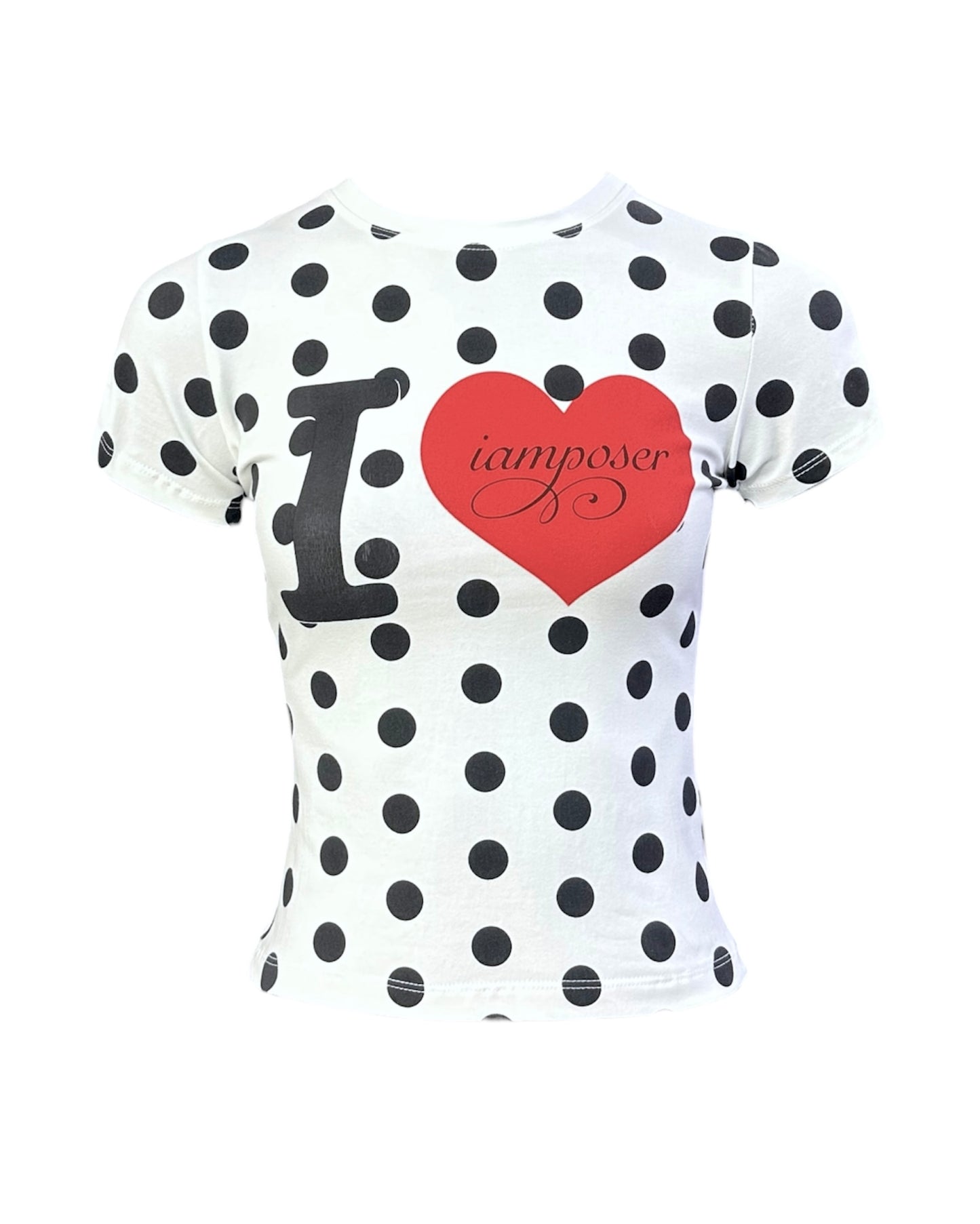 POLKA DOTS WHITE BABY TEE