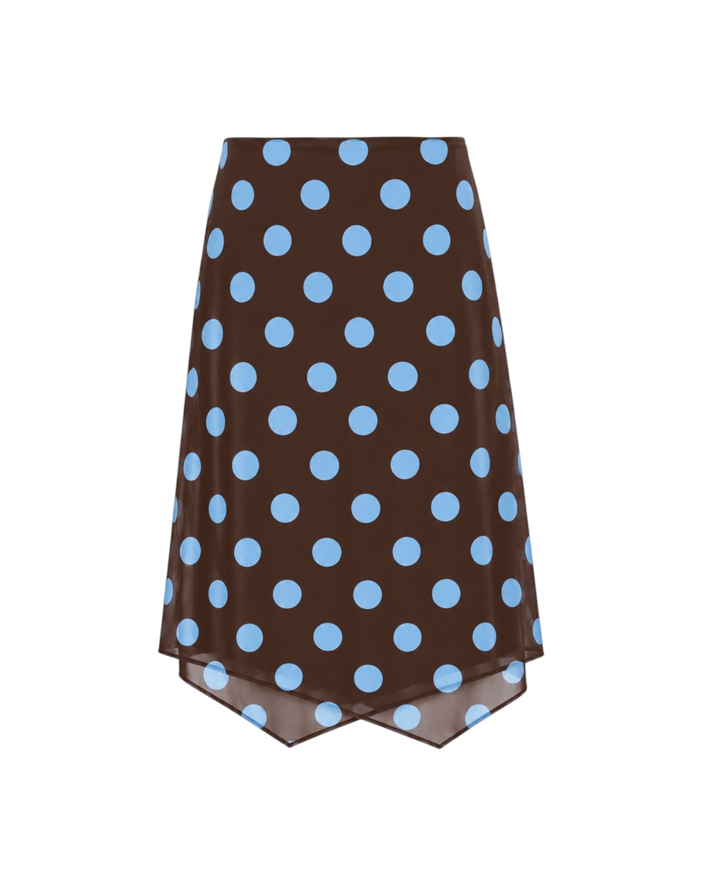 BROWN POLKA DOTS MESH SKIRT