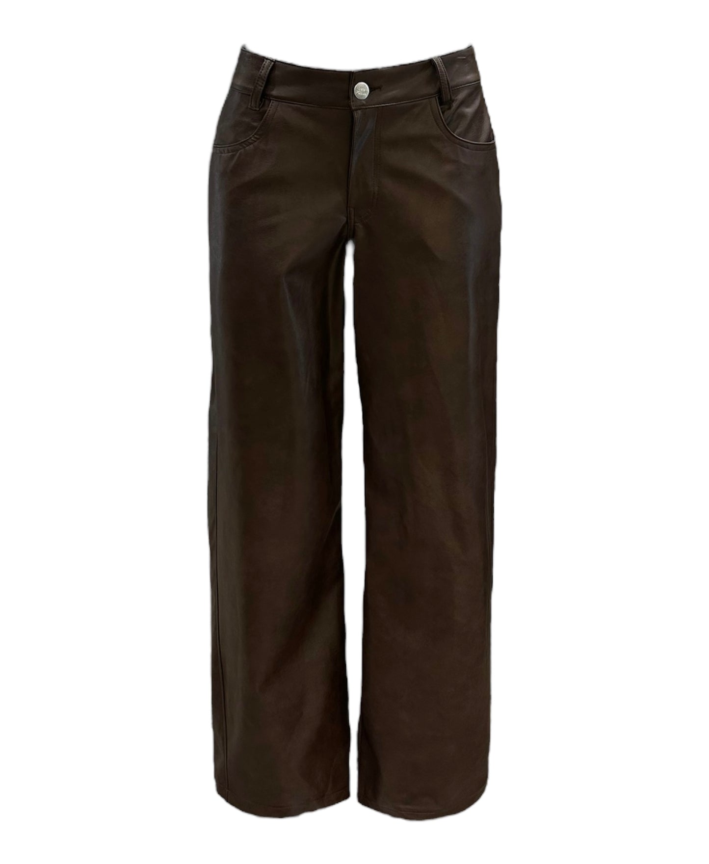 LEATHER BROWN PANTS