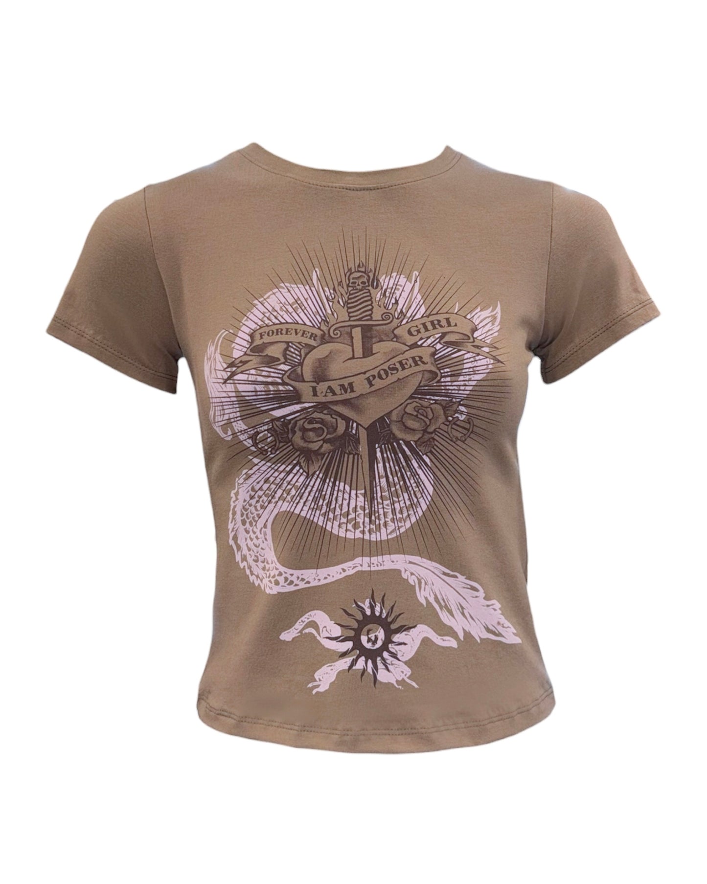 HEART DRAGON COCOA BABY TEE