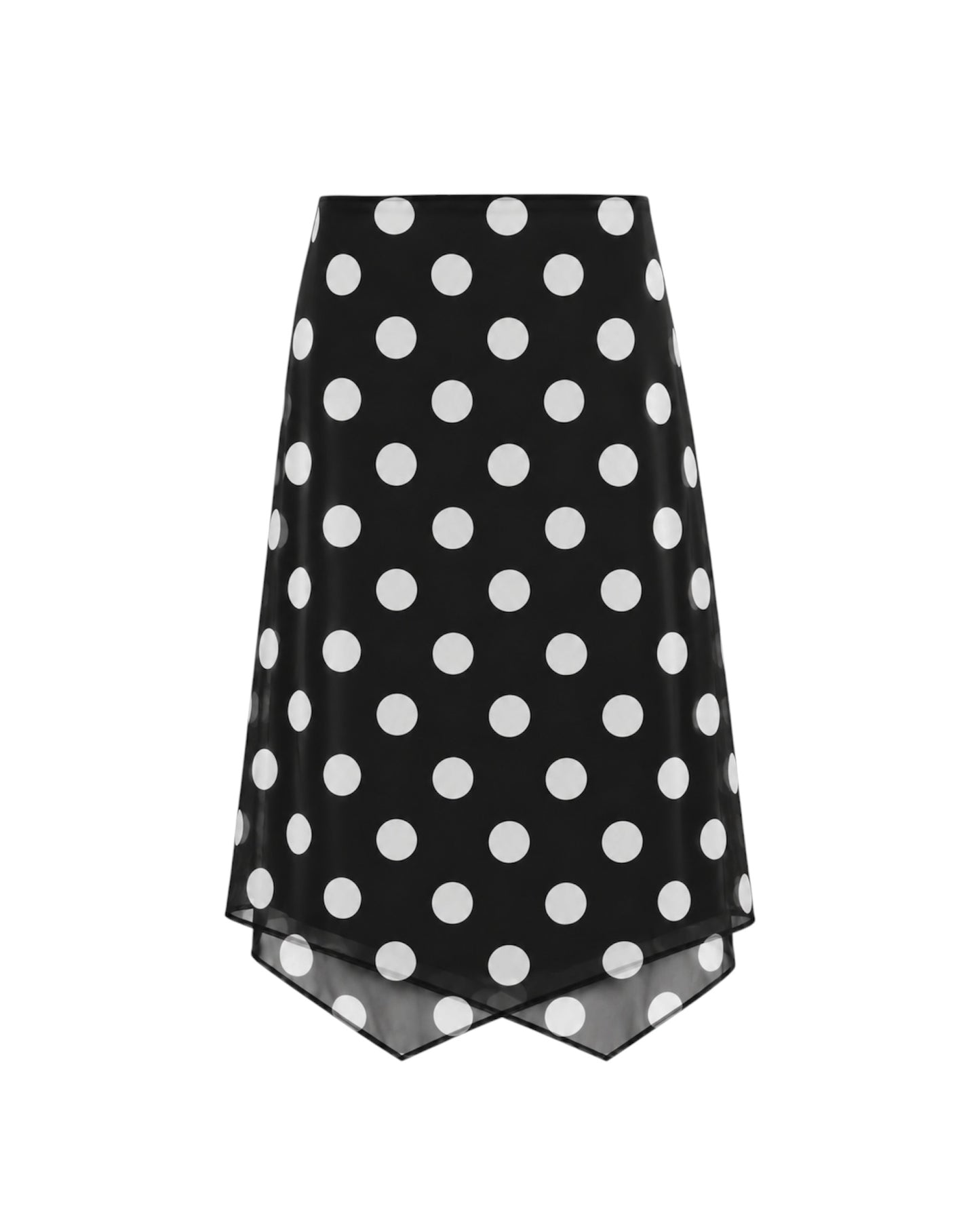BLACK POLKA DOTS MESH SKIRT