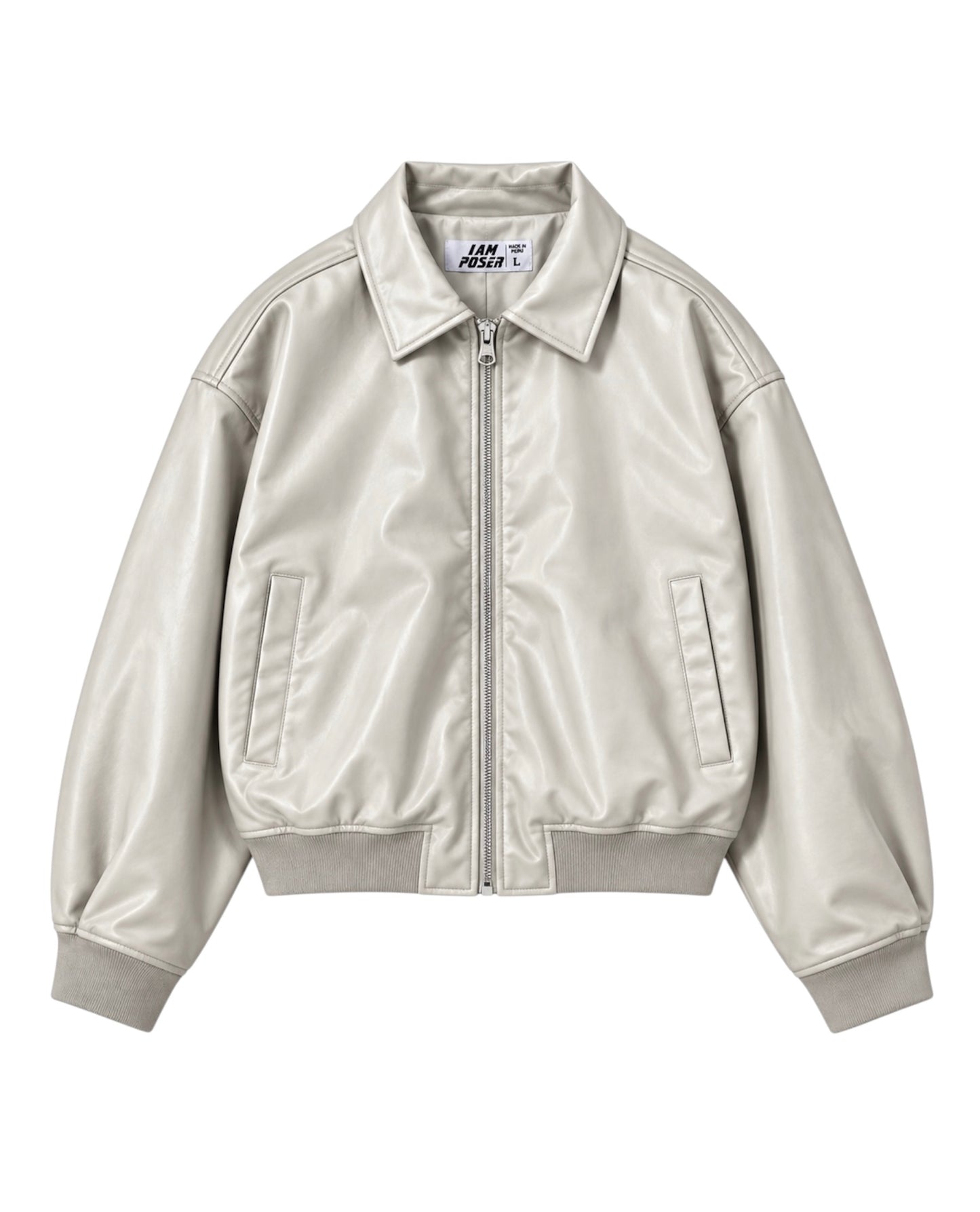 HAILEY LEATHER DARK WHITE JACKET