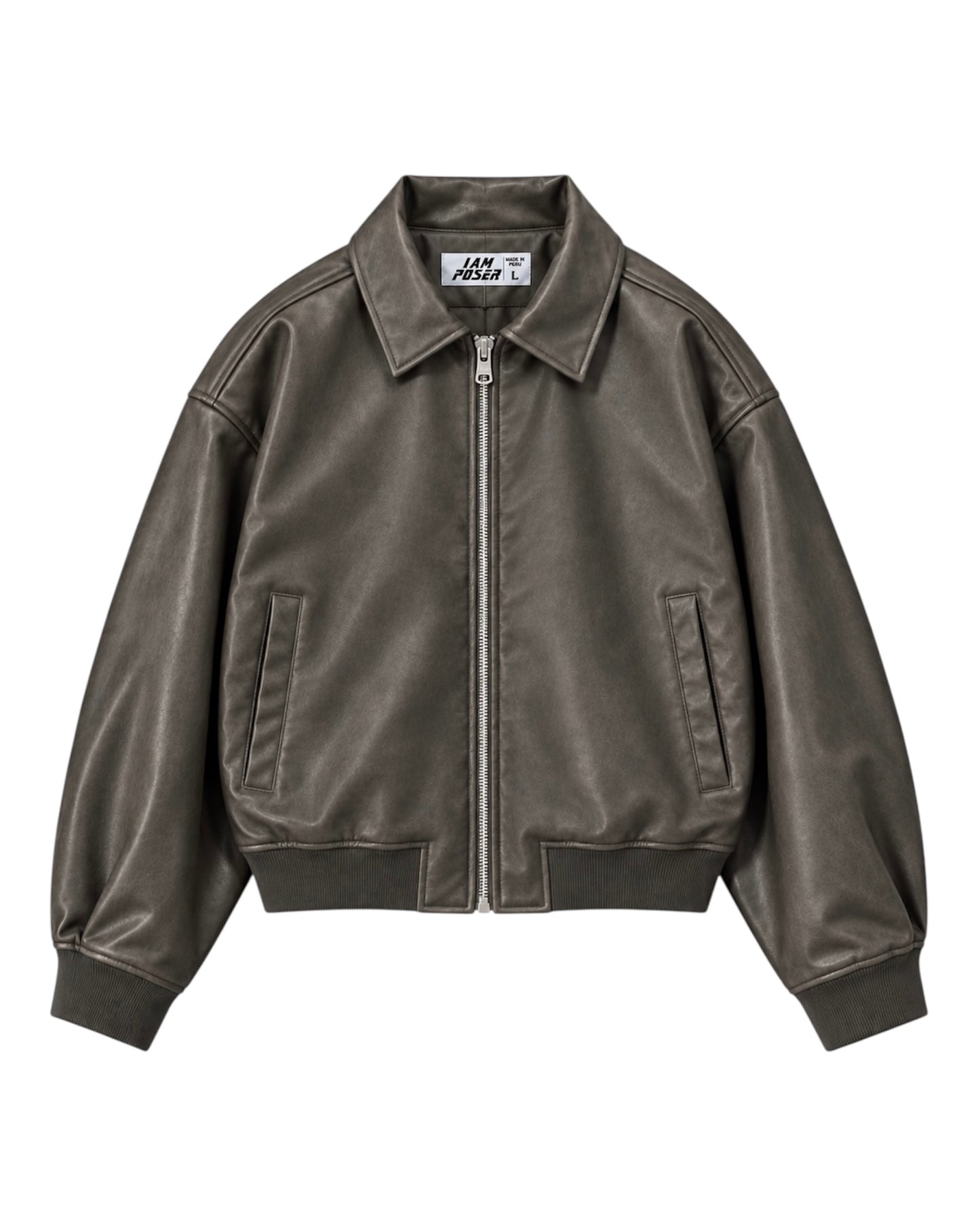 HAILEY LEATHER GREY JACKET