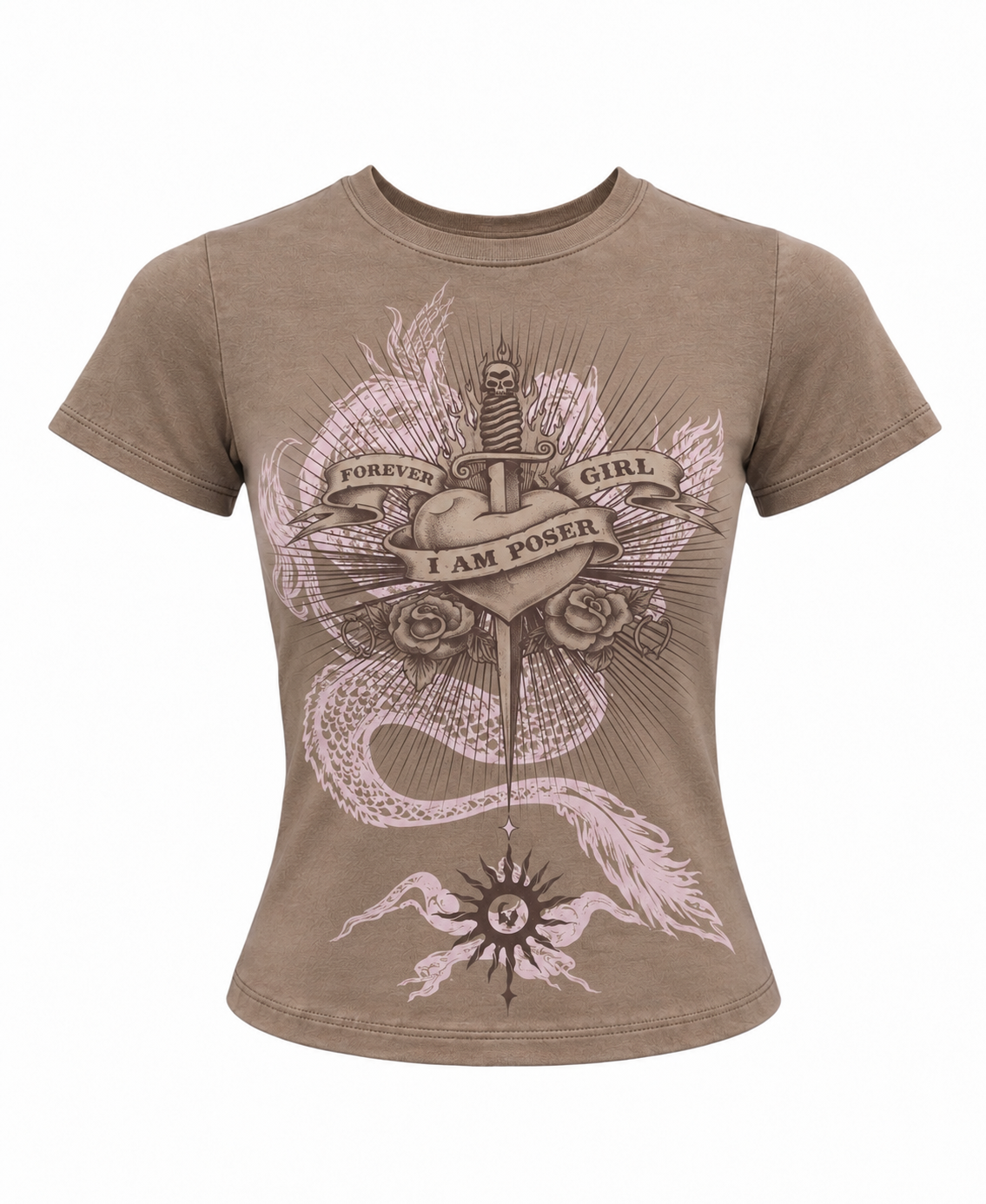 HEART DRAGON COCOA BABY TEE
