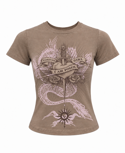 HEART DRAGON COCOA BABY TEE