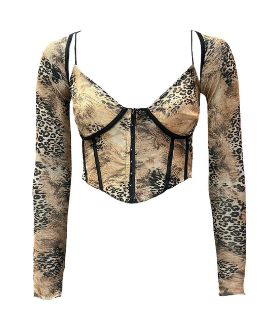 LEOPARD CORSET + MANGAS