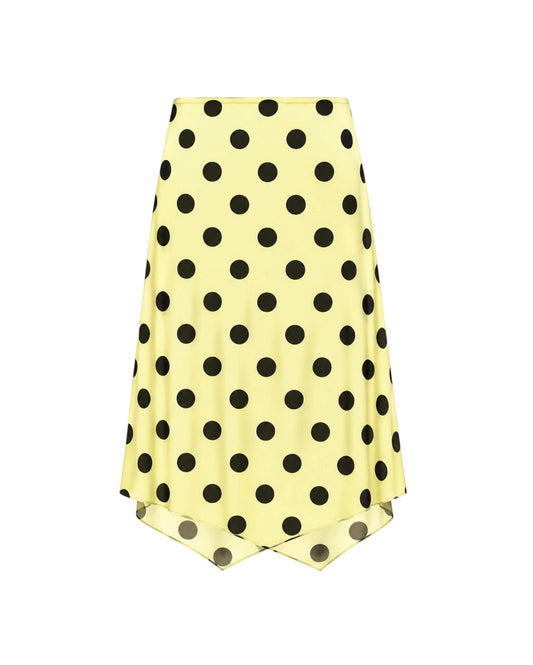 YELLOW POLKA DOTS MESH SKIRT