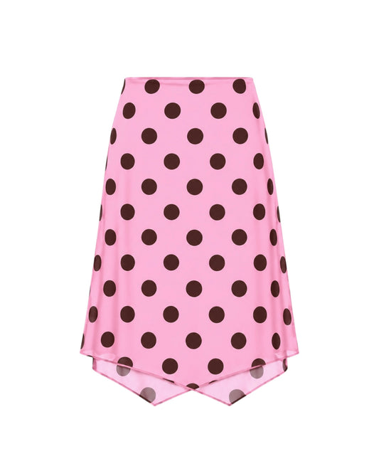 PINK POLKA DOTS MESH SKIRT