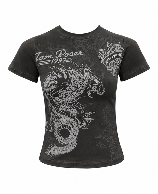 JAPANESE GREY DRAGON BABY TEE