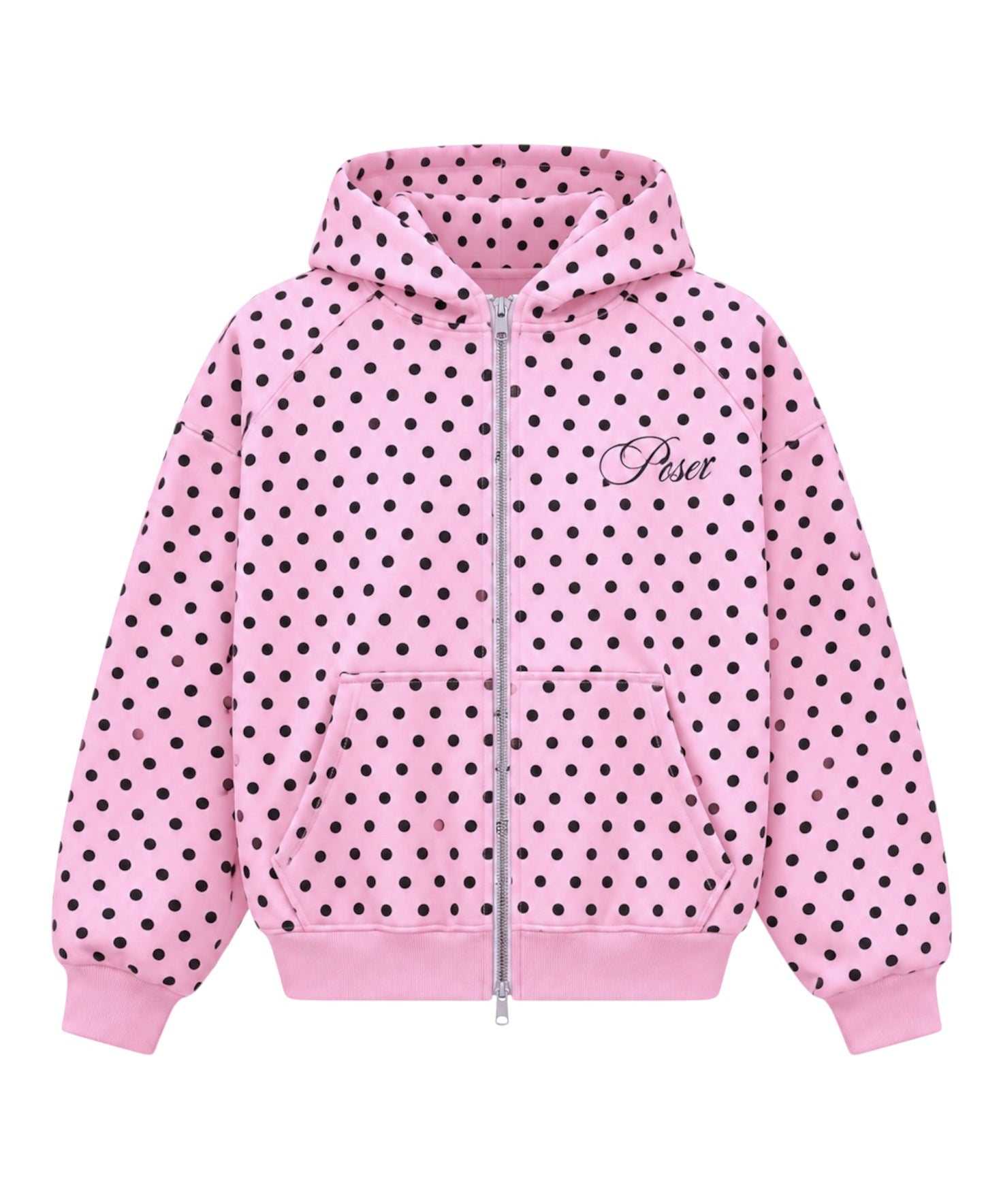 POLKA DOTS PINK ZIP HOODIE
