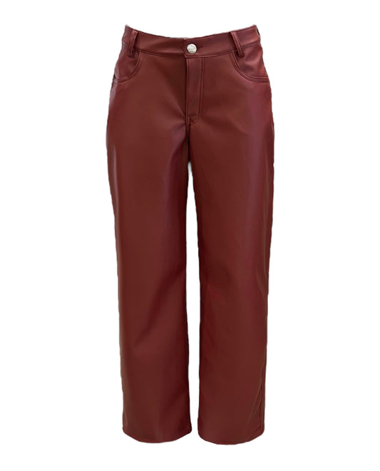 LEATHER CHERRY PANTS
