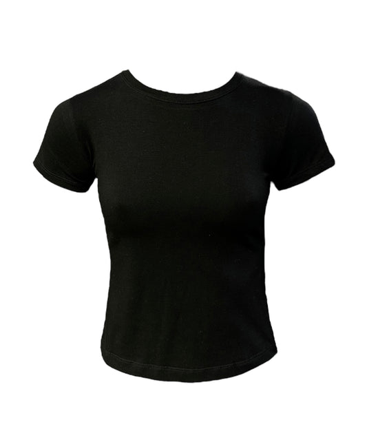 BLACK BASIC BABY TEE