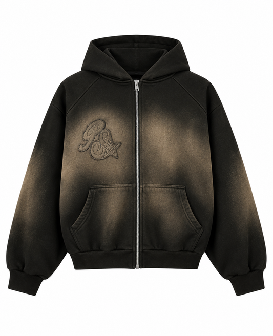 ACID BROWN ZIP HOODIE