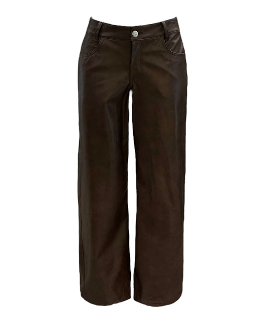 LEATHER BROWN PANTS