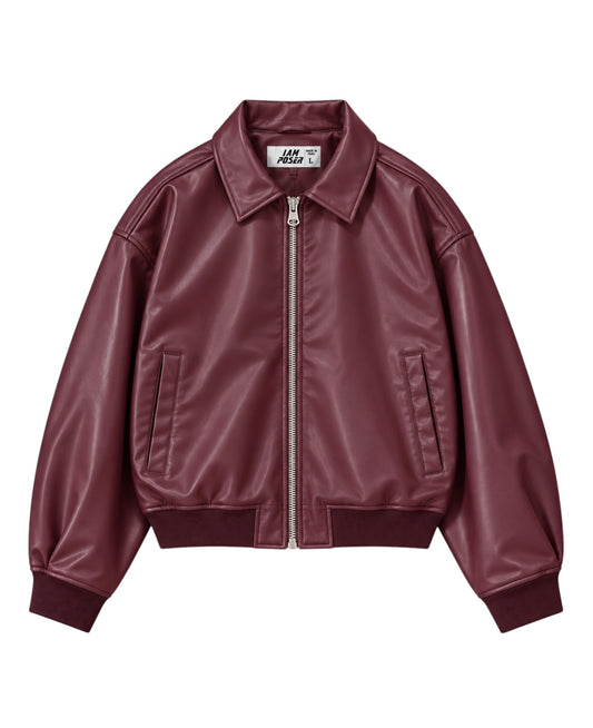 HAILEY LEATHER CHERRY JACKET