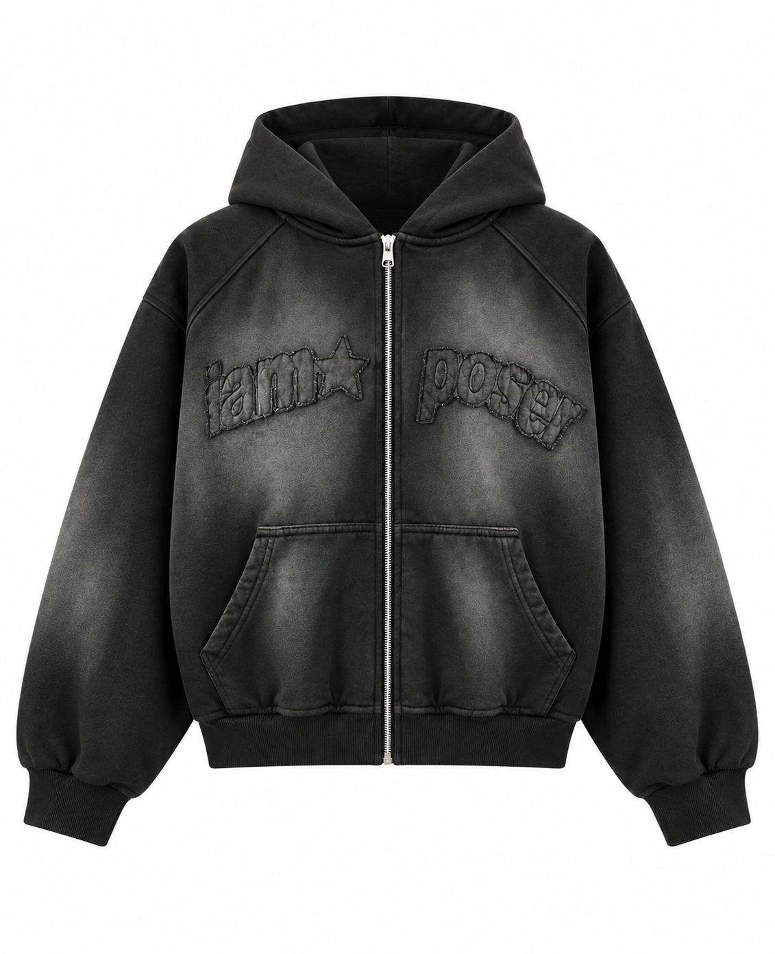ACID GREY ZIP HOODIE