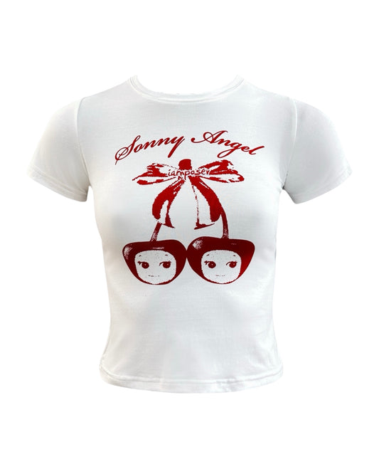 CHERRY ANGEL BABY TEE