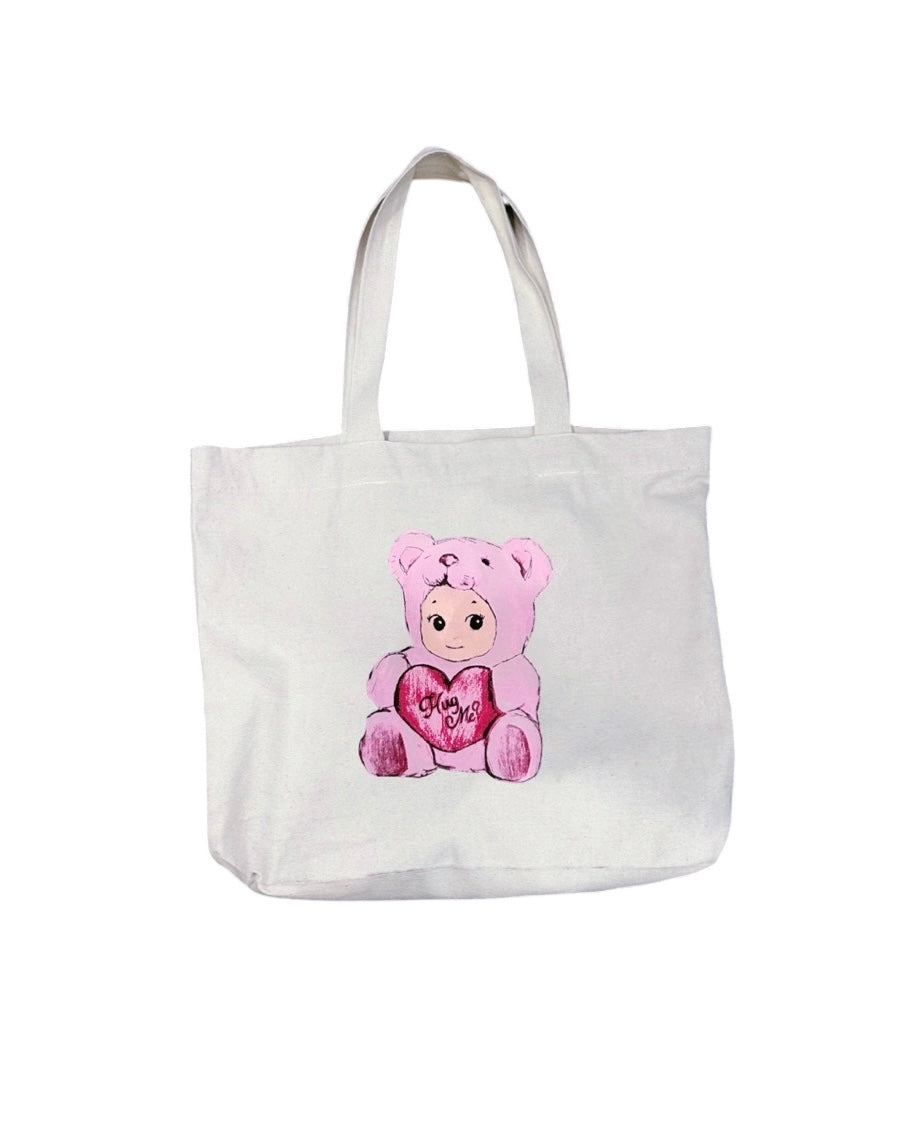 TEDDY BEAR ANGEL TOTE BAG